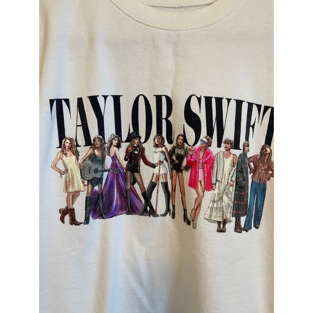 Taylor Swift Midnights Eras Tour White Graphic Sweatshirt Crewneck Large - Picture 2 of 6